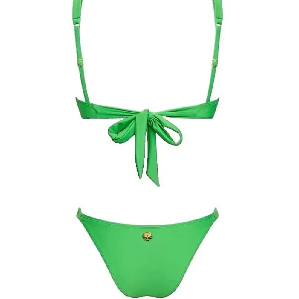 Cupshe x Jessie James Decker Bikini Set NWT Green Ring Detail Top L Bottom Med